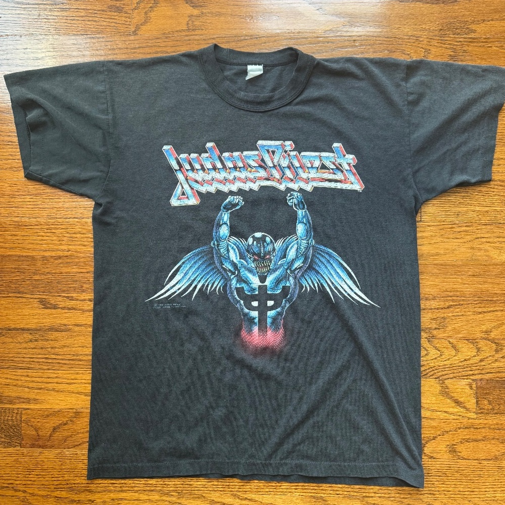 Authentic Vintage Judas Priest Black Painkiller World Tour 1990 Graphic Band Tee